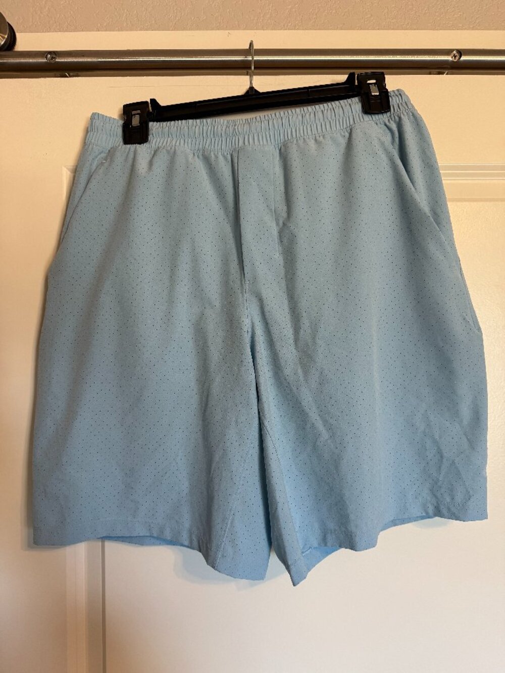 Lululemon Men's Perforated Lined Running Shorts Light Blue Size Medium